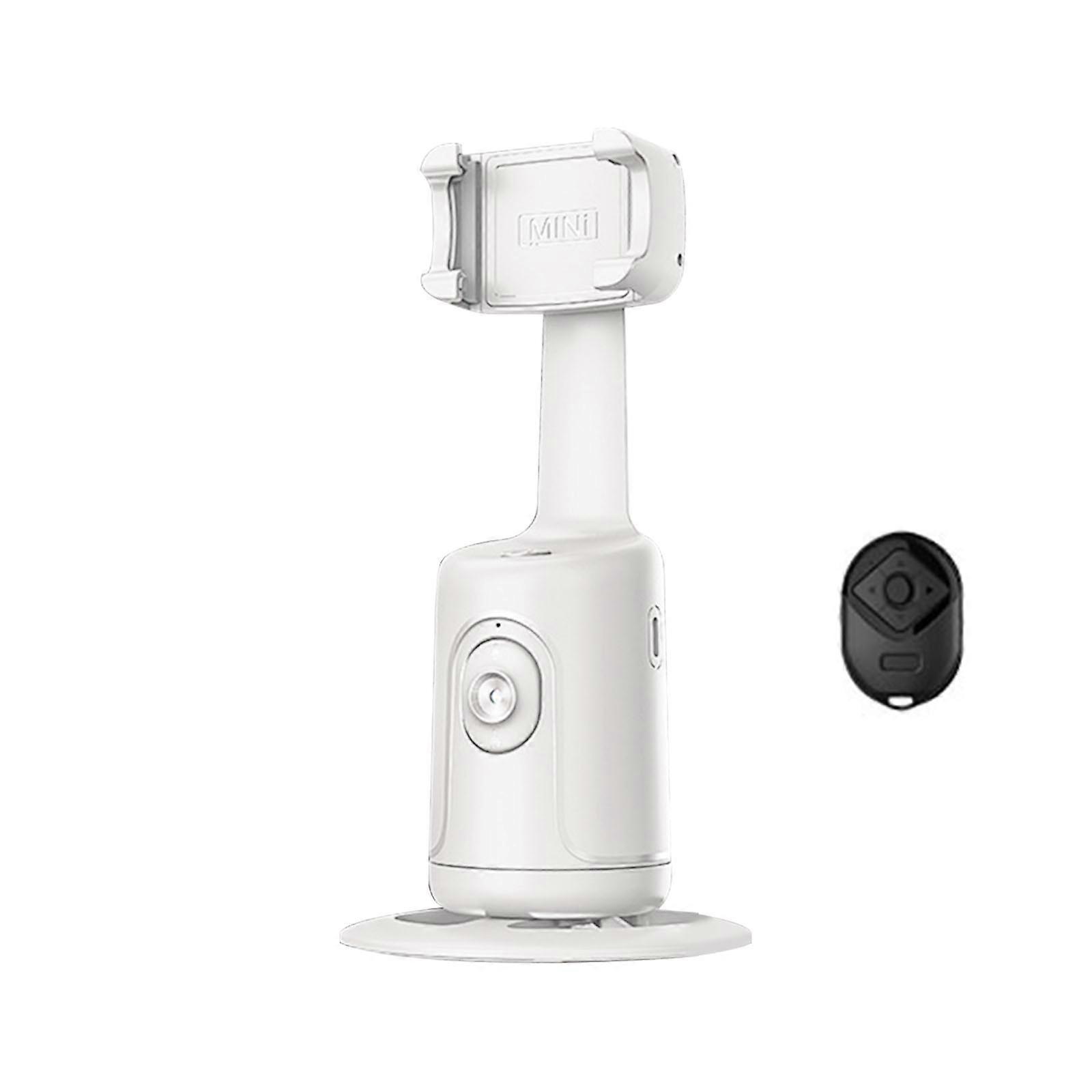360Degree Rotatable Auto Face Tracking Phone Holder Phone Gimbal Smart Follow-Up Gesture Control Shooting Camera Mount White