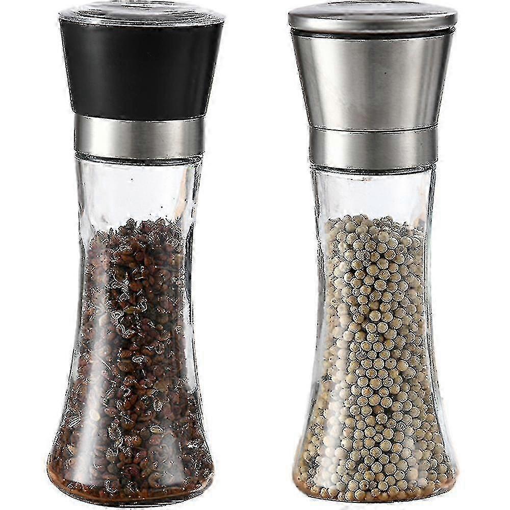 Stainless Steel Salt & Pepper Grinder Set - Adjustable Ceramic Mill