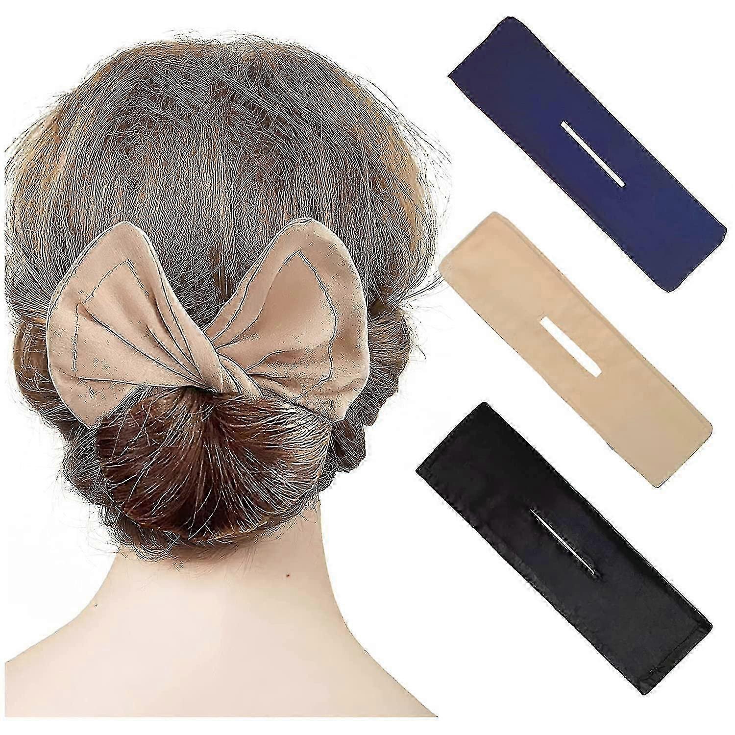 3-pack Bun Twister Flexible Donut Bun, Lazy Curler, Headband French Twist Bun