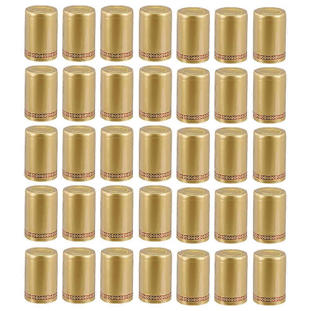 Golden Heat Shrink Caps for Bottles with Nozzle Size 200pcs Plastic Covers for Bar Use