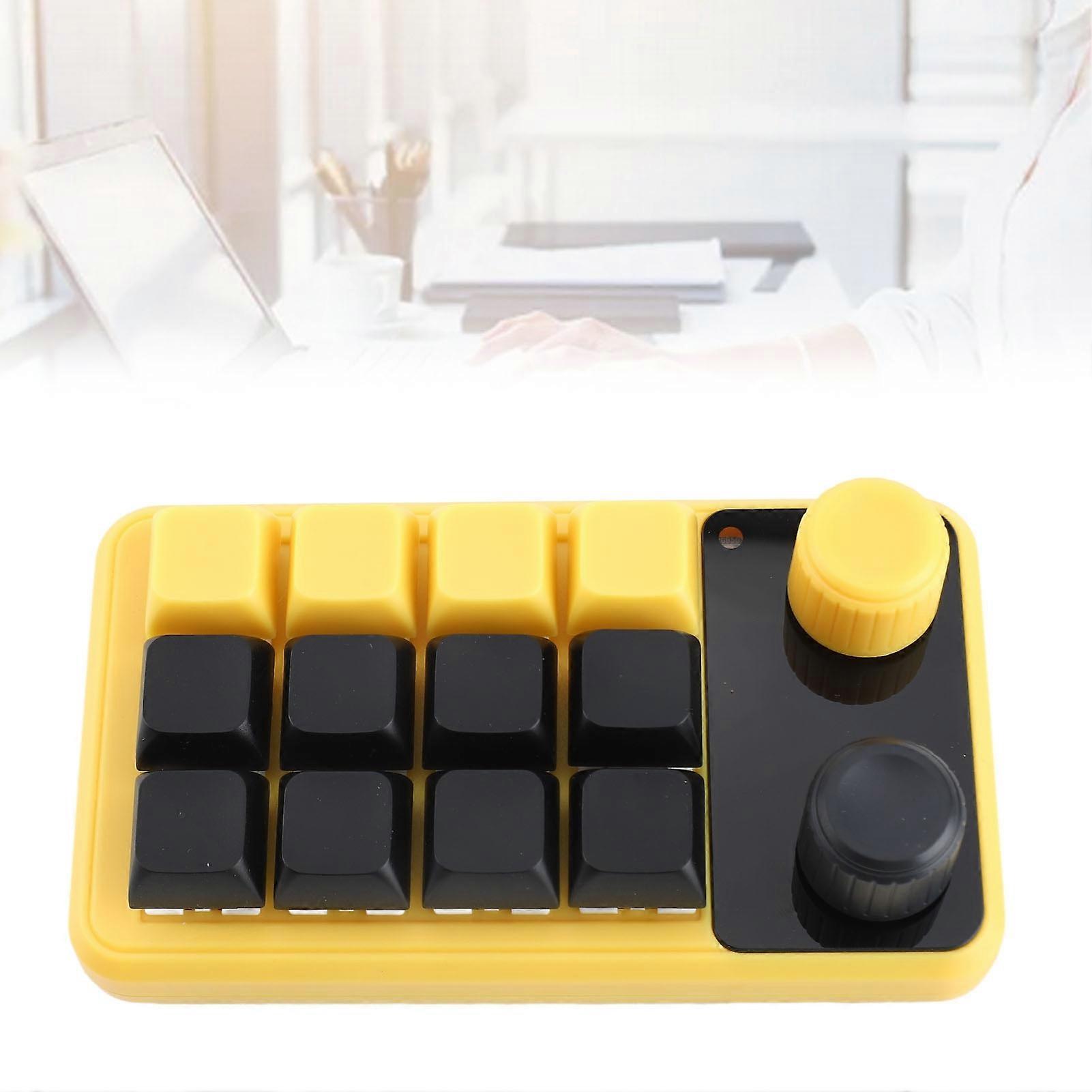 One Handed Programmable Mechanical Keyboard 12 Keys Double Knob Red Switch RGB Programmable Keypad