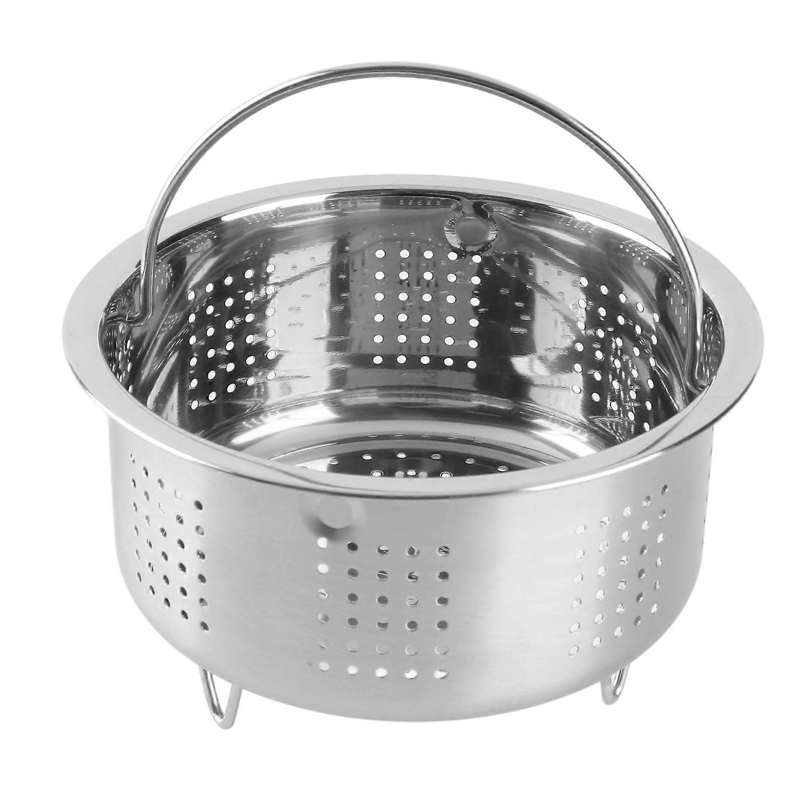 Panier vapeur en acier inoxydable avec poignée, 13,8 cm/5,4 pouces, pour retirer le sucre, pour cuiseur à riz, pour aliments, œufs, légumes, fruits