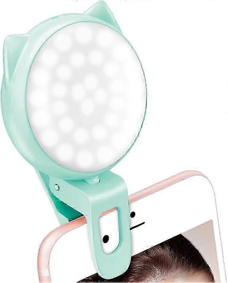 Rechargeable 32-LED Clip Light for iPhone Android iPad, 9-Level Brightness Adjustable