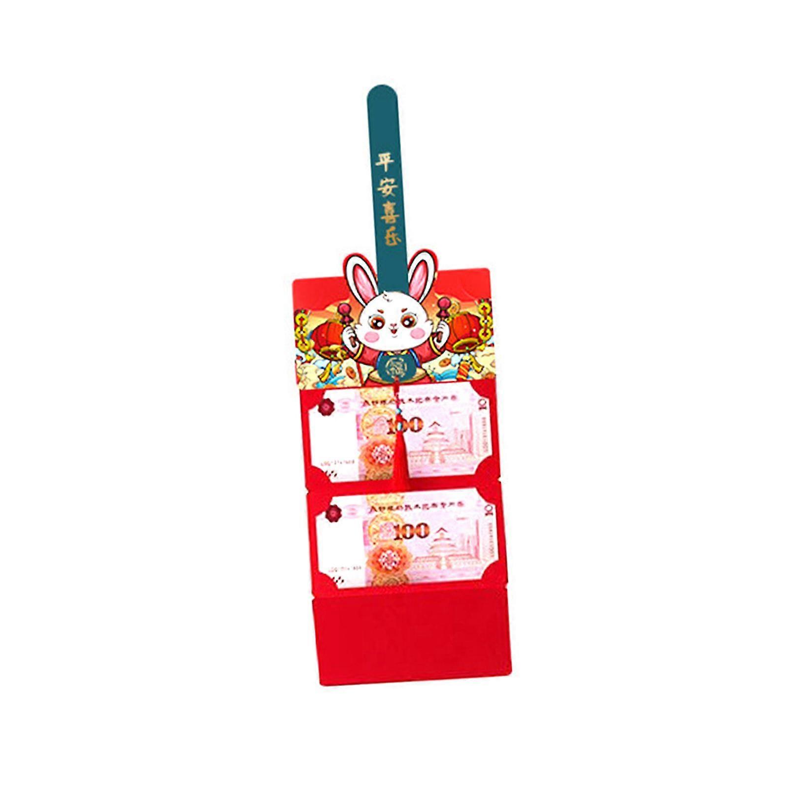 Folding Red Pocket Packing Bag with Rabbit Patterns Red Envelopes for