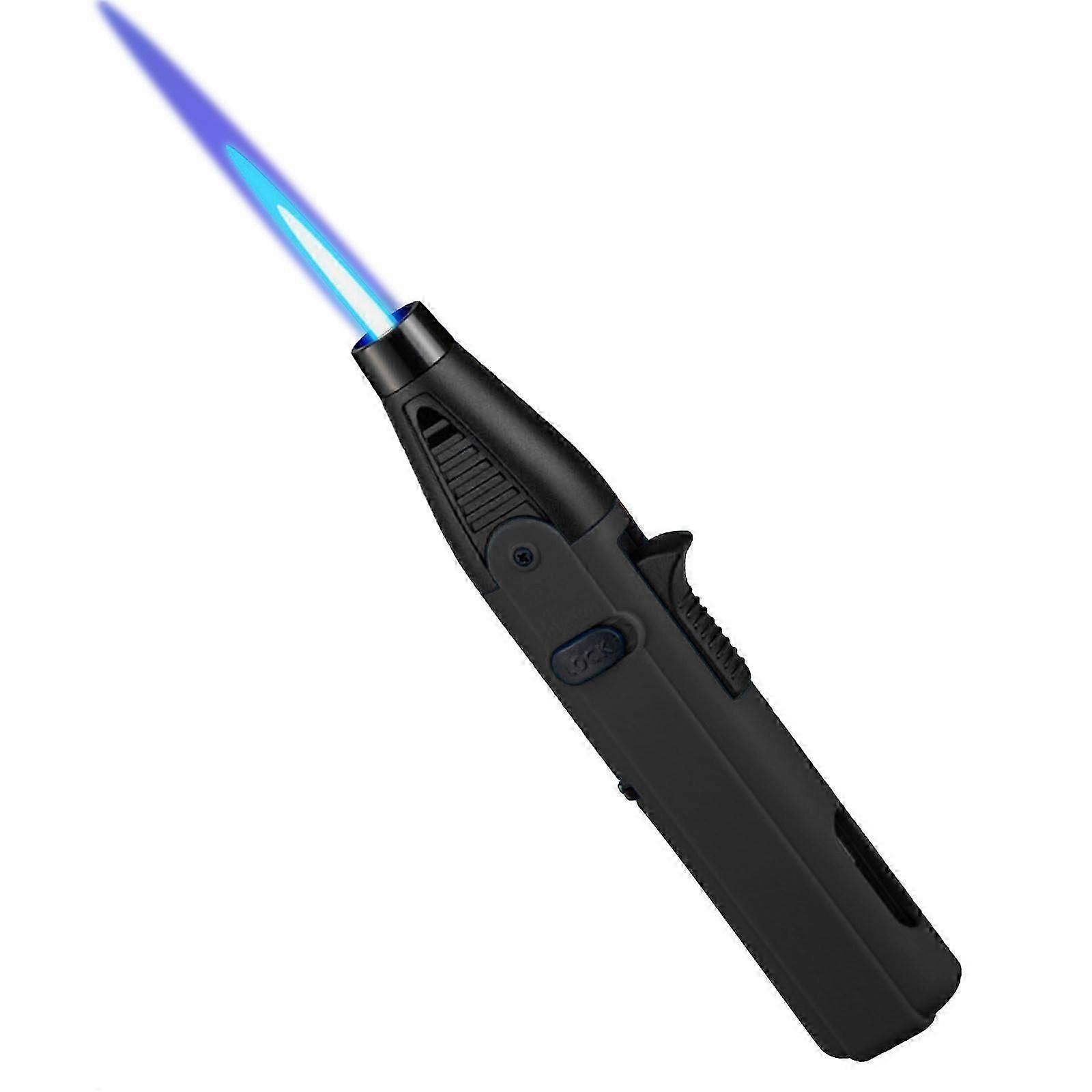 Jet Flame Lighter viileät taskulampun sytyttimet tuulenpitävät ulkokäyttöön kaksinkertaiset siniset liekit uudelleentäytettävät sytyttimet