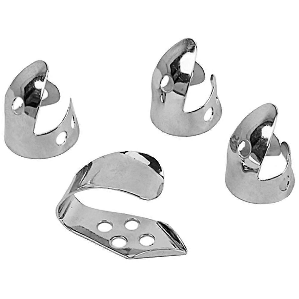 Silver Metal Finger Picks for Guitar Use 4Pcs Durable Finger Protector Picks