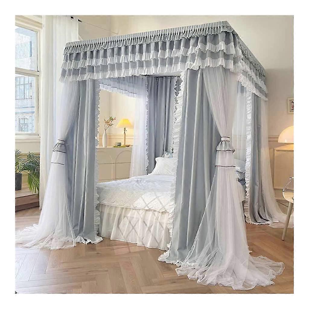 Bed canopy 2M/6.5Ft, Bedroom decoration, Blackout fabric Net gauze (Style 2)