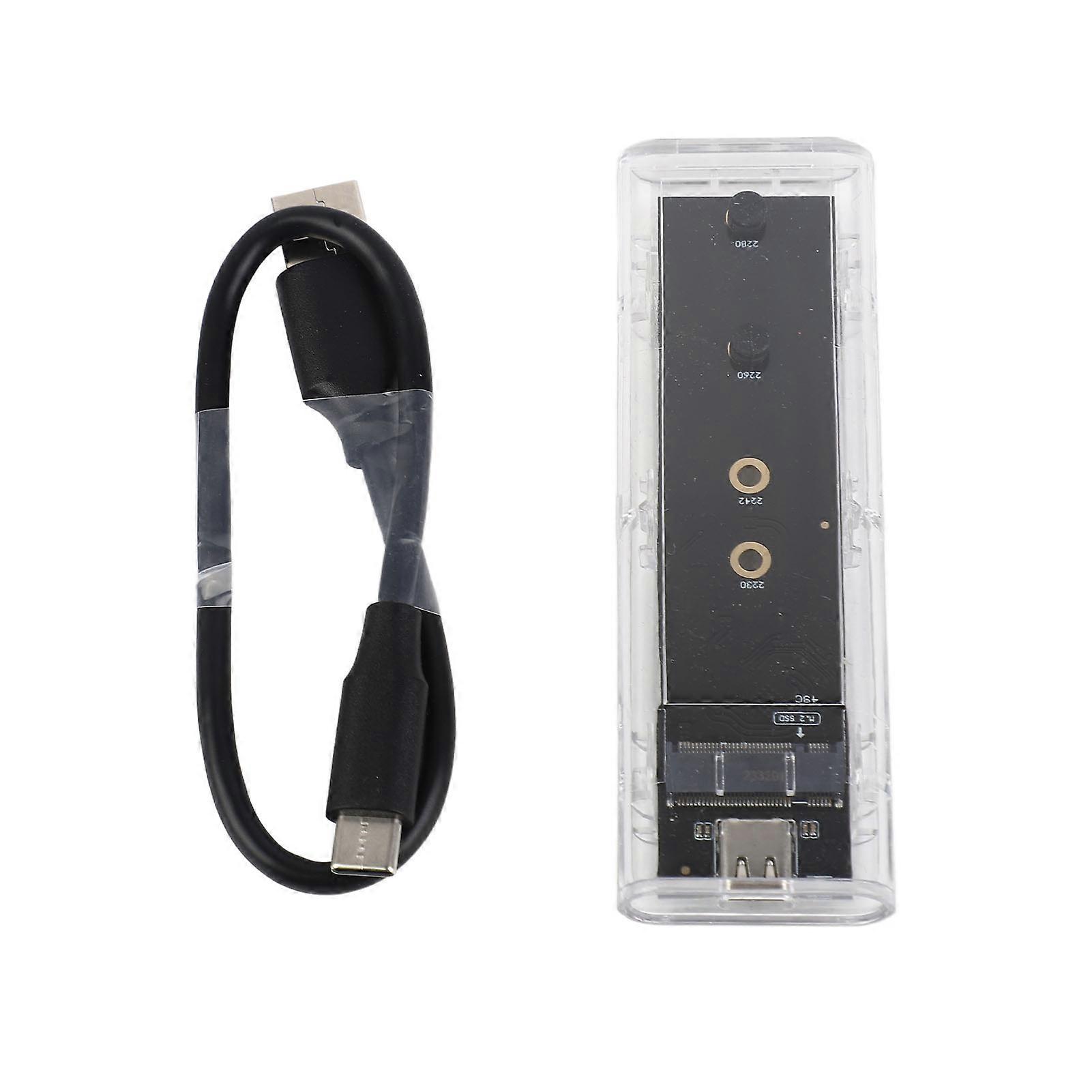 M.2 SATA NGFF SSD Enclosure Adapter USB C 3.1 10Gbps B Key B+M Key External Case