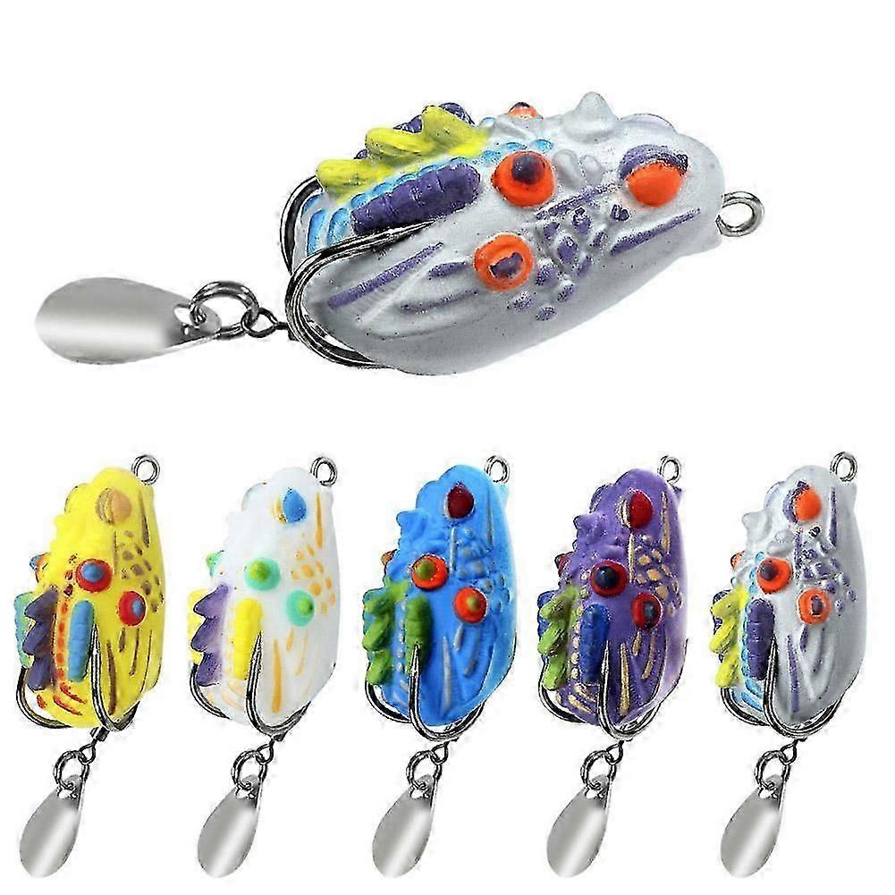 Mini Frog Soft Bait 35mm Double Hide Hook Vislokmiddel Bionics Sequin Frog Bait