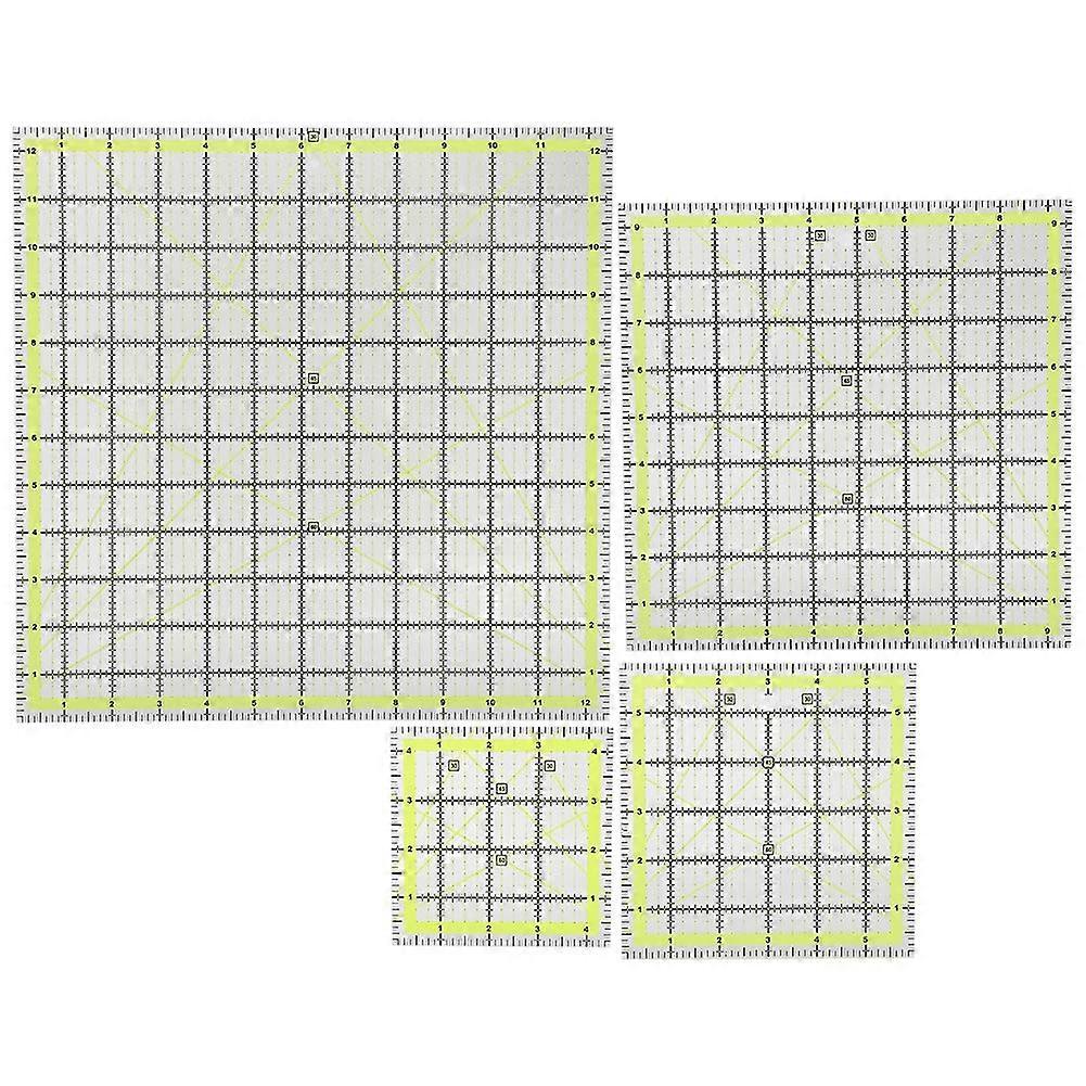 4-Piece Acrylic Double Colour Grid for Precise Cutting, Quilting, Sewing, and Crafting Tools