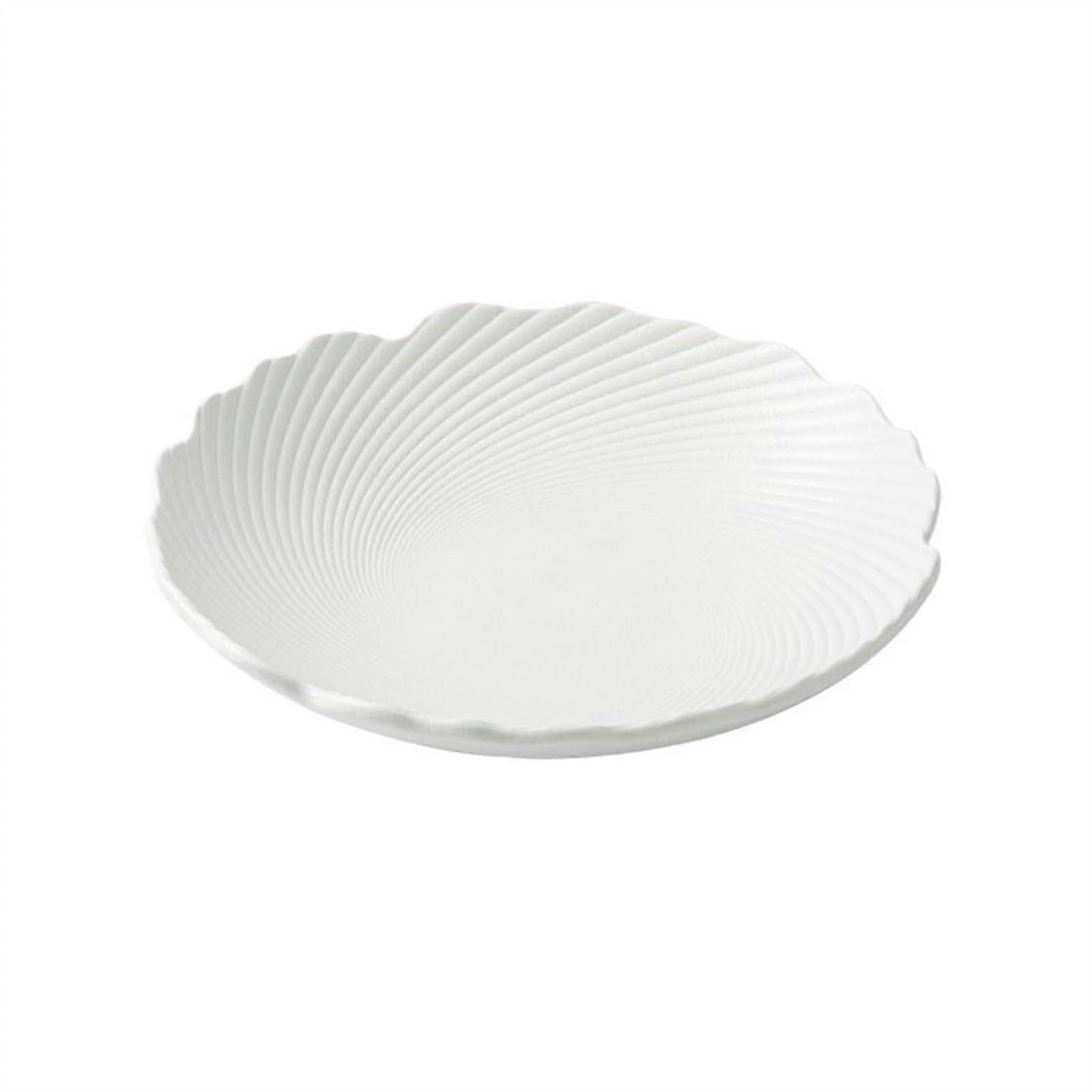 Ceramic Dinner Plate 8-Inch White Irregular Deep Plate With Three-Dimensional Relief For Household Kitchenware