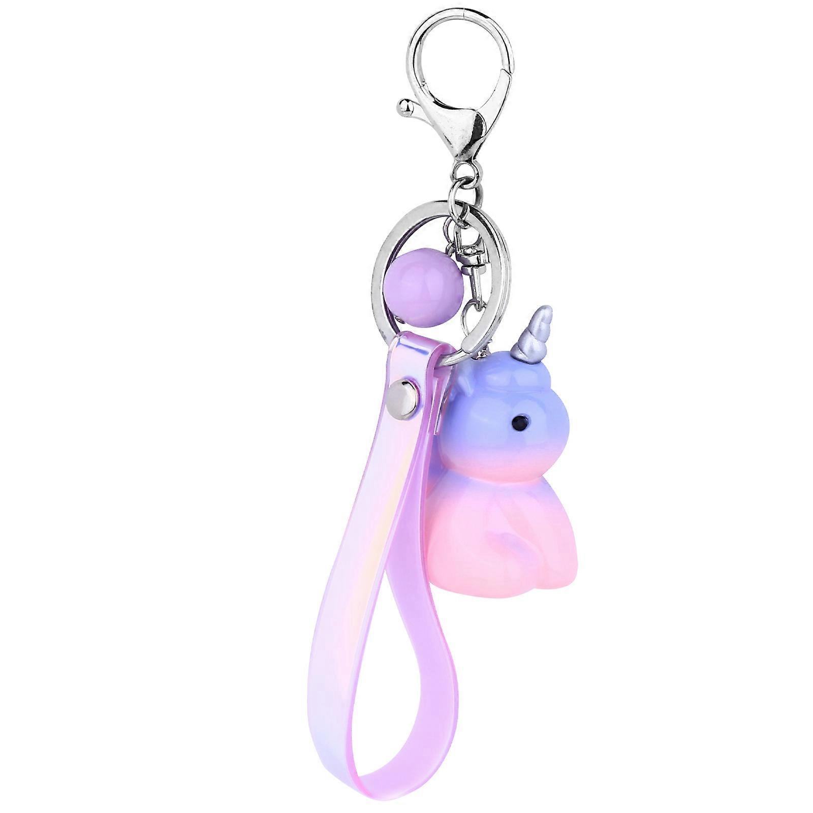 Creative Unicorn Shaped Keychain For DIY Projects Car Keys Backpack Decor 16.6X4X3CM Purple 1Pack