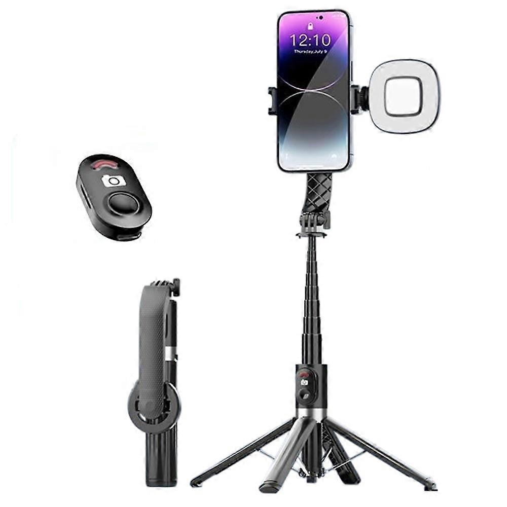 P07MAX Perche à selfie magnétique pour téléphone Télécommande compatible Bluetooth Support extensible à quatre pieds avec 1 lumière d’appoint