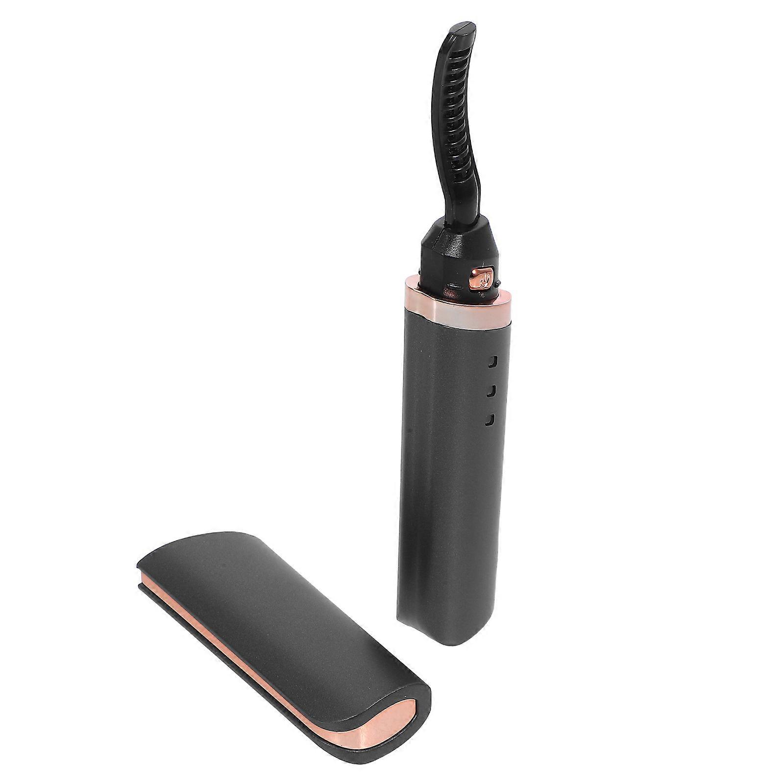 Rechargeable Eyelash Curler Hot Curlers For On-the-go Touchups Ergonomic Shape Dark Grey 1Set