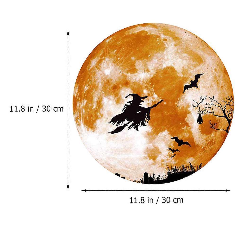 Household Decals Halloween Decoration Wall Stickers Square Shape 30x30cm Yellow PVC 1Pack