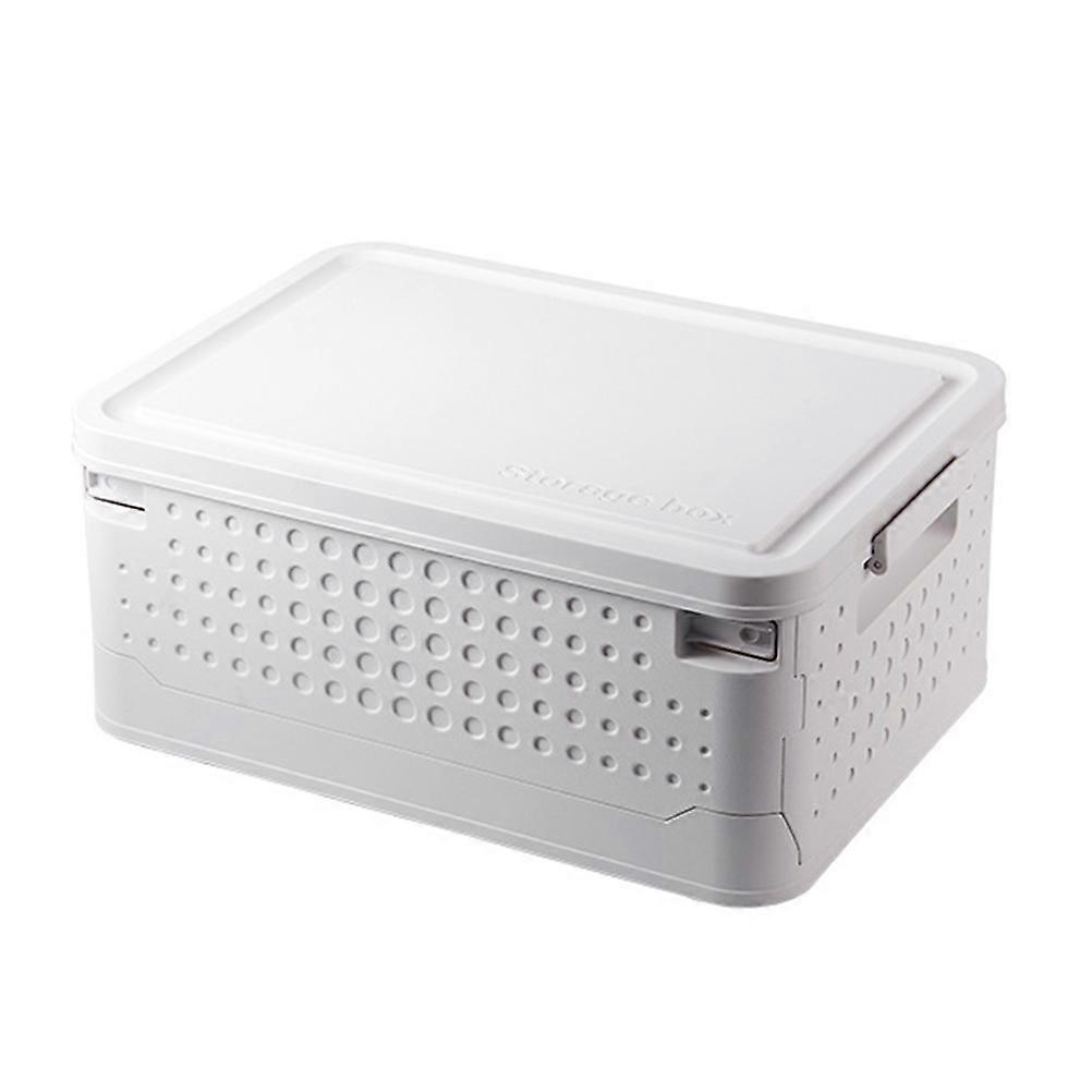 Plastic Storage Box Container Collapsible Organizer Home Use Design White 46X33X19.5CM 1Pack