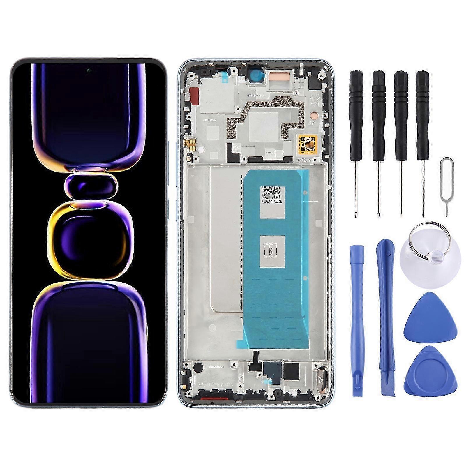 (Blue) For Xiaomi Redmi K60 Compatible Oled Material Lcd Screen Digitizer Full Assembly With Frame