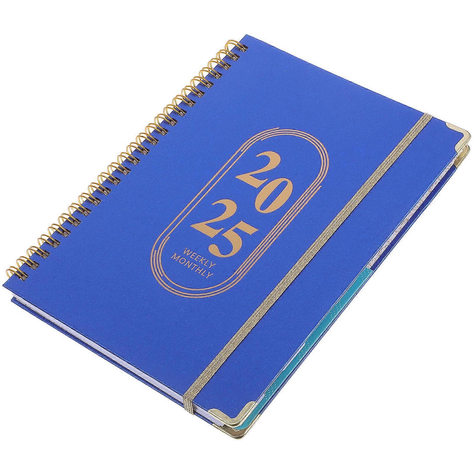 Planner Weekly And Monthly Agenda Book For Office Use A5 Size Dark Blue Minimalist Style 1Pack