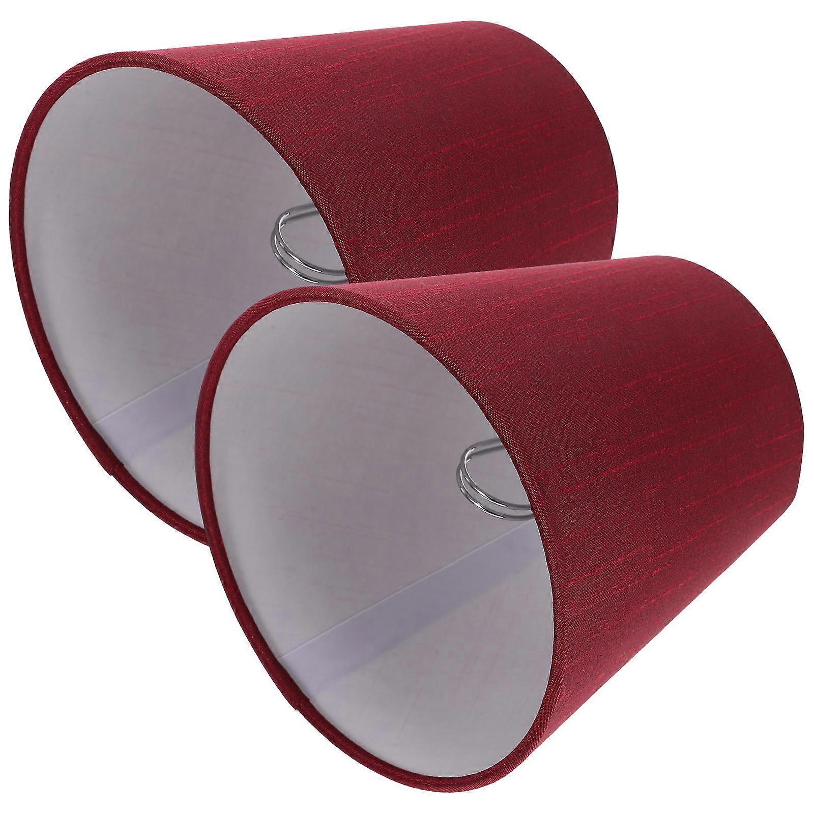 סט אהילים מבד קטן בסגנון רטרו של 2 קליפ על גווני נורה לתליון, רצפה, מנורות קיר ושולחן עיצוב חבית שיק לעיצוב הבית יין