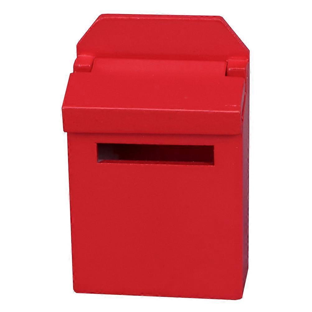 1pc Mini Vintage Mailbox Simulation Toy for Dollhouse Wooden Decor