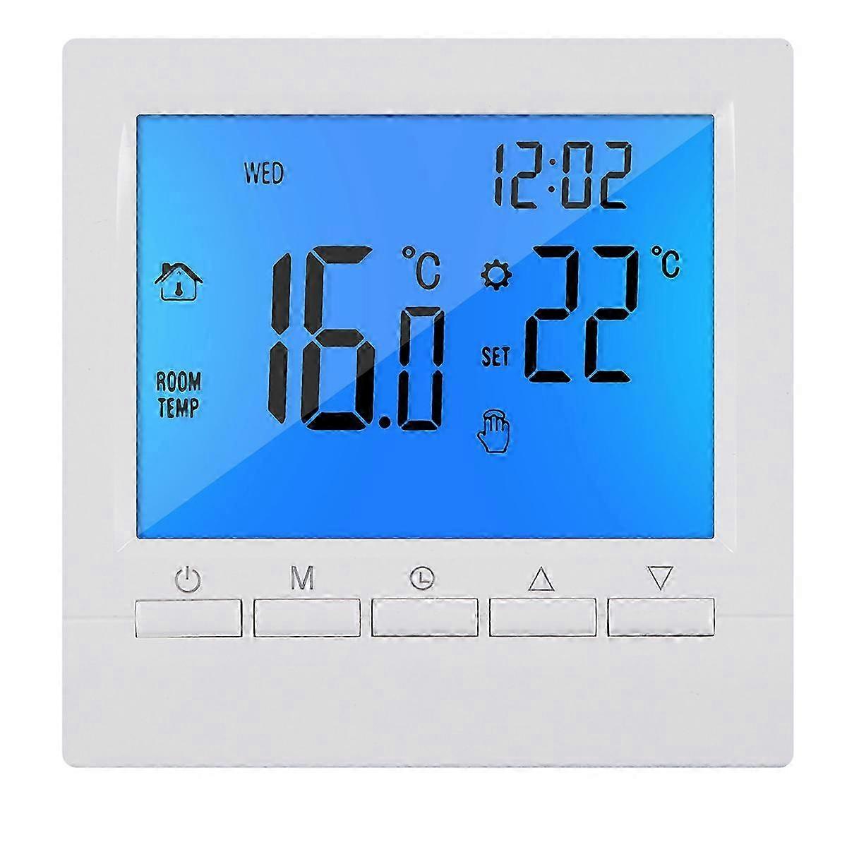 Programmable Digital Thermostat 3A for Home Heating Blue Backlight hwy
