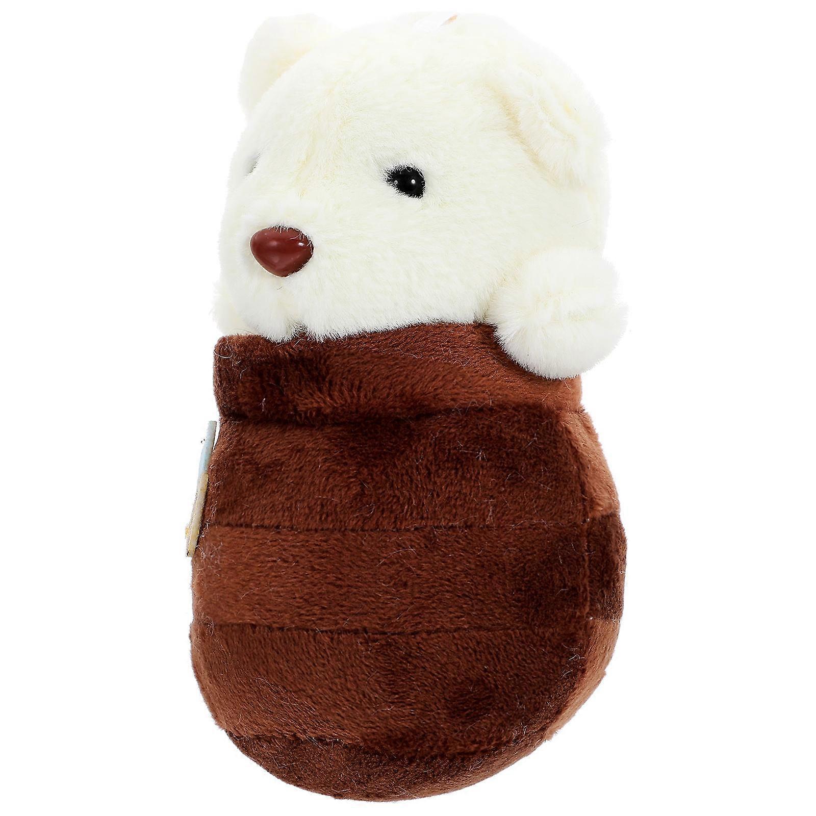 Backpack Charms Stuffed Animal Keychain Plush Cartoon Bear Shaped Doll For Purse Backpack Hanging Charm .3×2.8×2.8in 1 Pcs