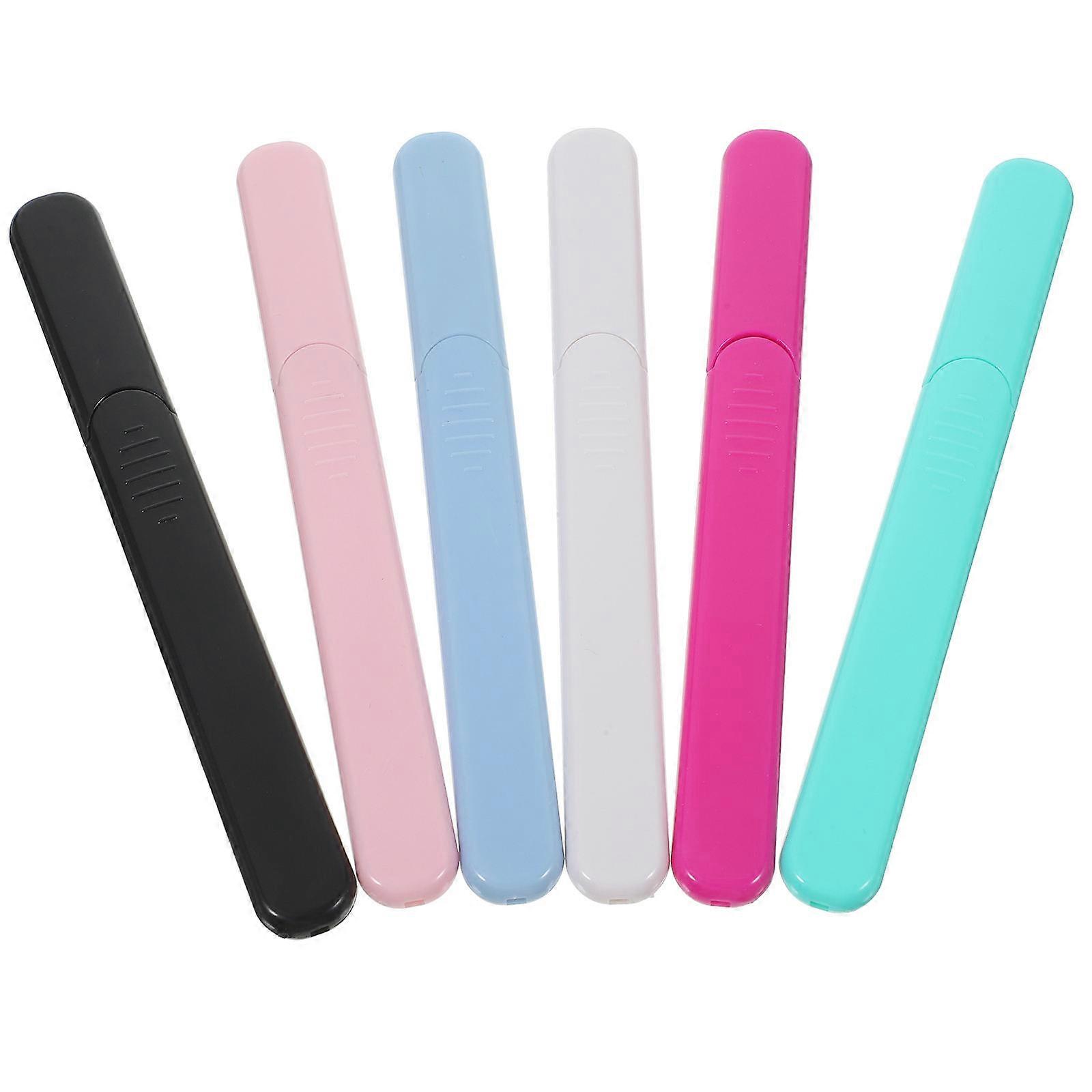 Nail Fingernail Files Glass Nail Buffer Portable Manicure Tools Multi Color 6Pcs