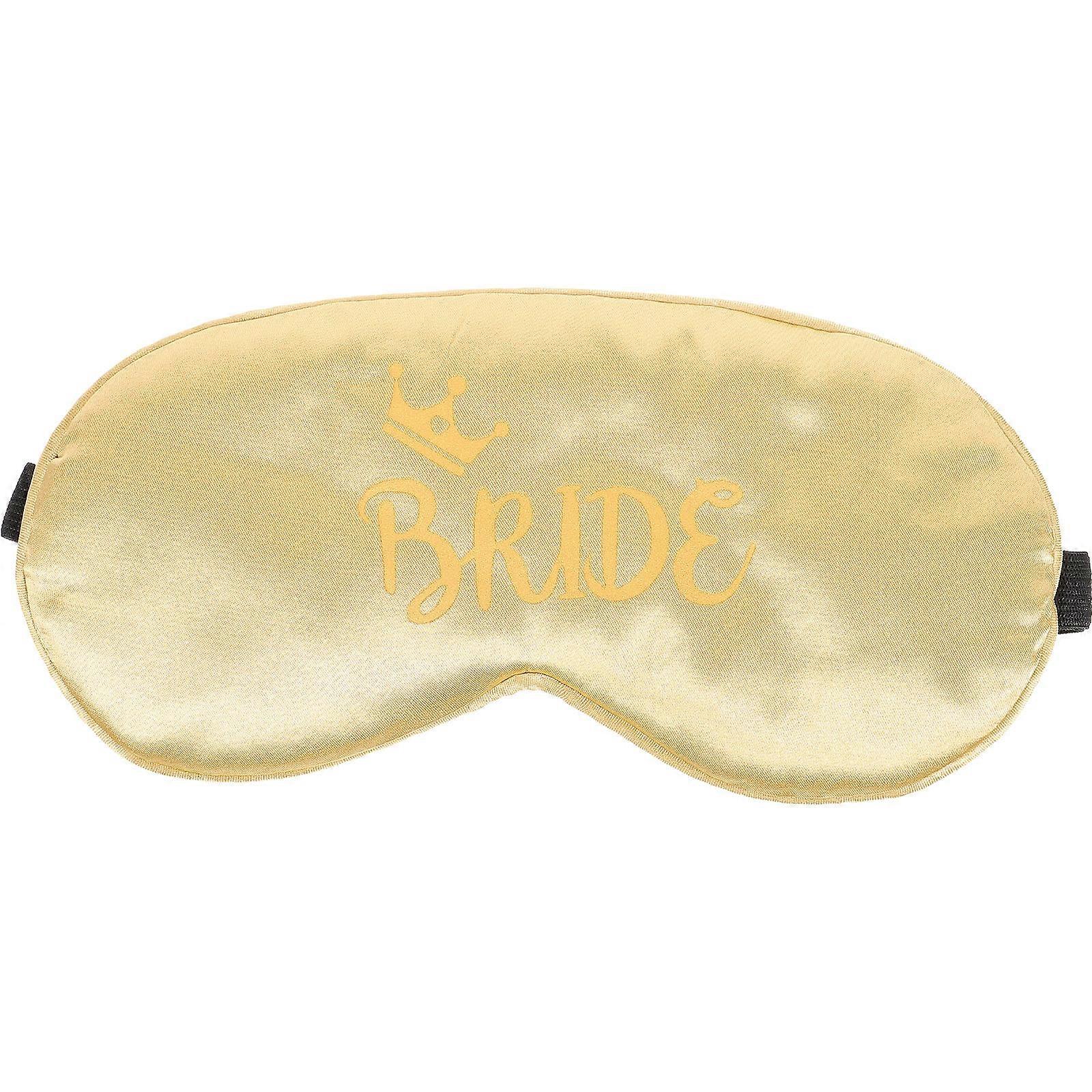 Girls Sleeping Eye Mask Imitation Silk Light Blocking Travel Use Bridal Theme Golden 20x10cm 1Pack