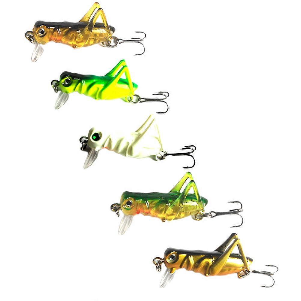 Fishing Lures Simulation Grasshopper Fishing Tools Outdoor Activities 4x2cm Green Lure Fish 5Pcs