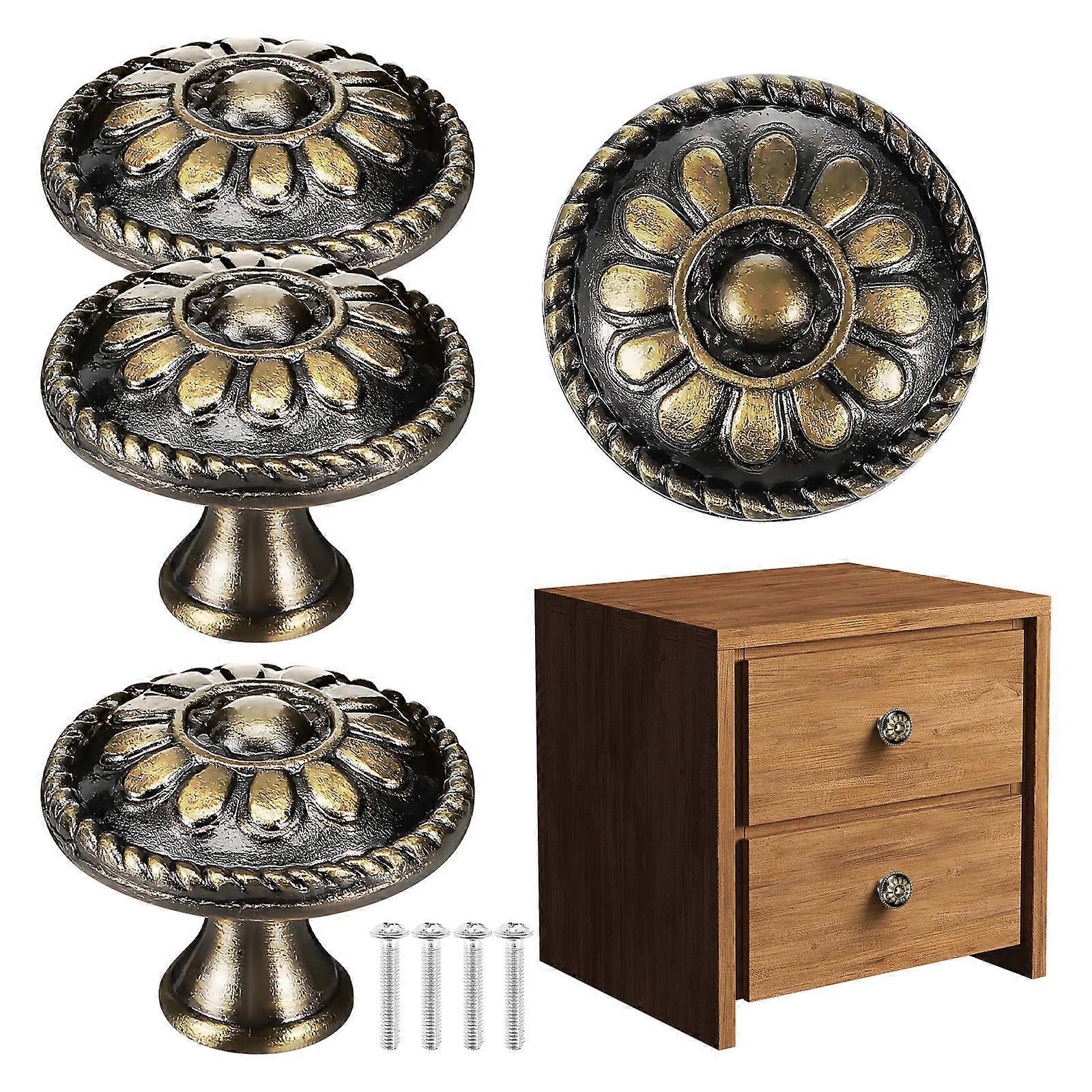 Here's a refined and professional product description based on your input:

 

**4pcs Vintage Cabinet Door Handles – Round Drawer Pulls with