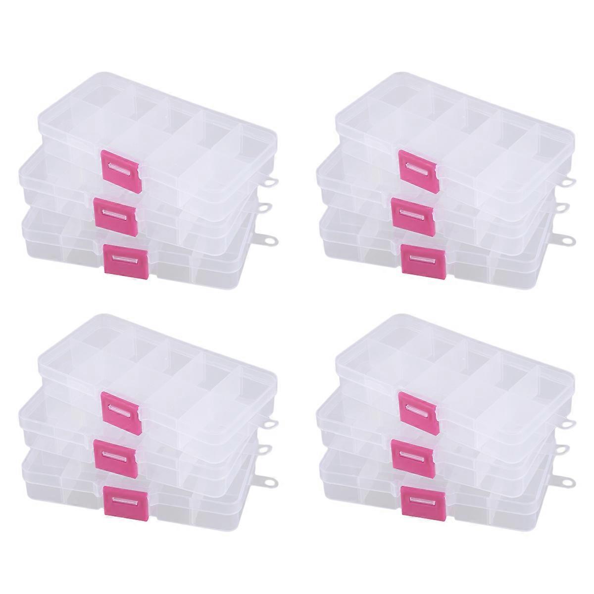 3pcs 10 Grid Electronic Component Parts Kits Plastic Storage Box Case
