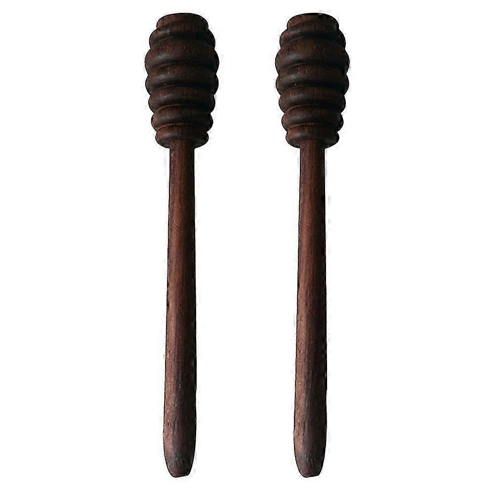 2 st Kaffesirap Honung Rör Pinnar Honeycomb Sked Trä Honung Drizzler Honung Server Trä
