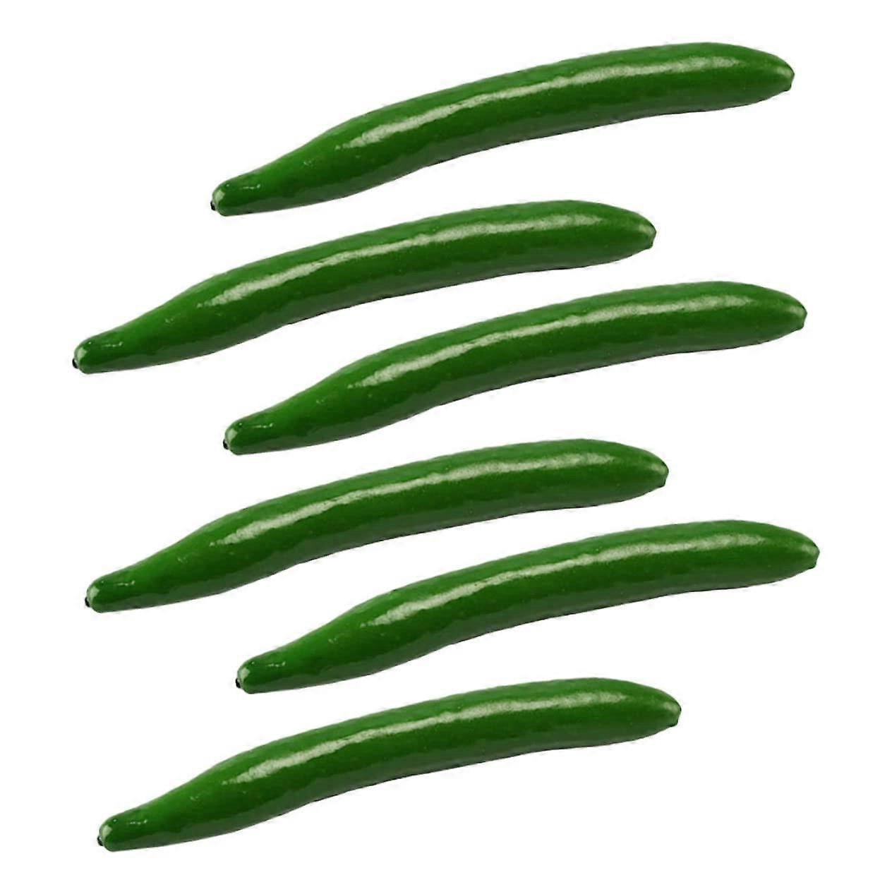 6 pieces simulation cucumber model fake vegetable fake vegetable toy cucumber cucumber decoration cucumber photo prop imitation cucumber foam green