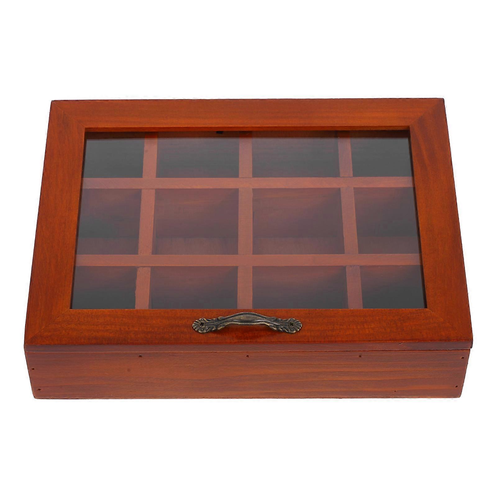 Wooden Jewelry Tray Organizer Rectangular Shape For Small Items Office Use Brown 1Pack
