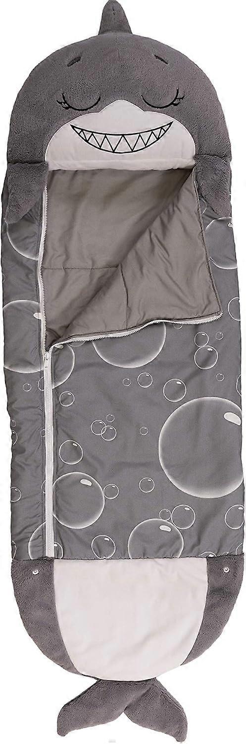 Sleeping Bag Folding Pillow, 2 in 1, Kids Napping Anti-Kick Cartoon Sleeping Bag, Shark