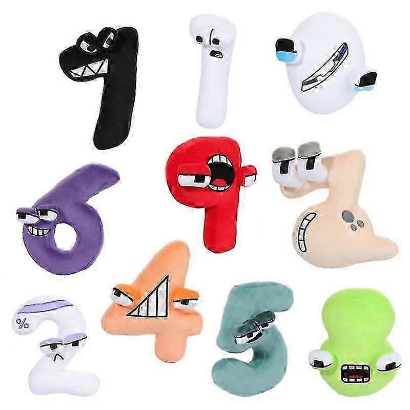 10 قطعة / مجموعة الأبجدية لور أفخم اللعب 0-9 عدد أفخم التعليم Numberblock دمية للأطفال الأطفال عيد الميلاد Xmall هدية بوريس