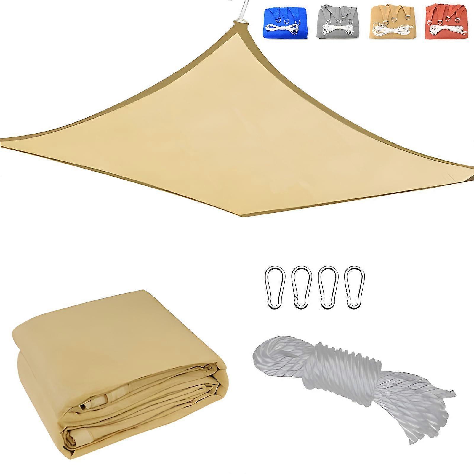 Sun sail, 2 x 4 m, rectangular, HDPE, UV block, balcony, terrace, garden, shade, sun protection, awning, canopy, beige beige 2x4m