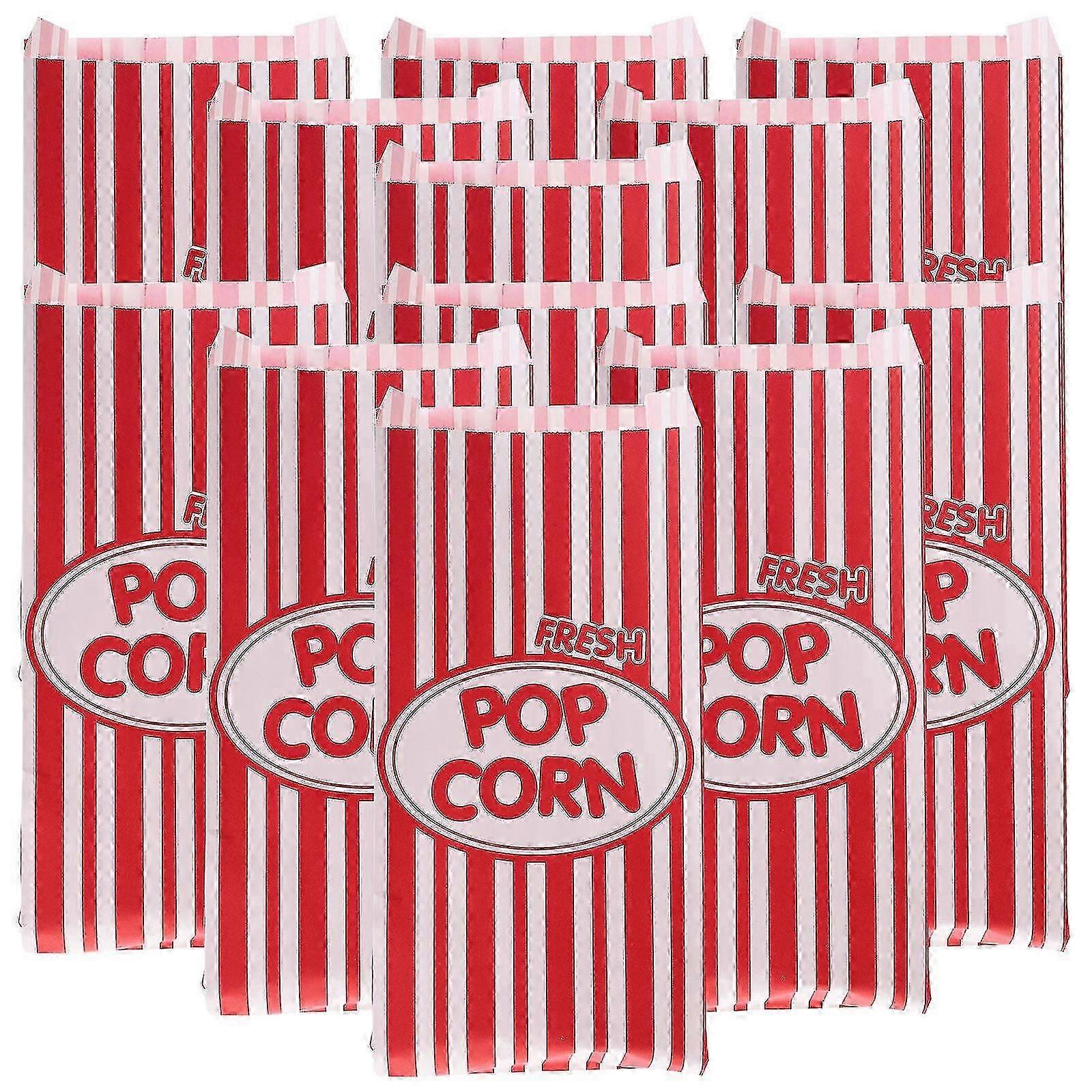 100pcs Paper Popcorn Bags Party Popcorn Containers Outdoor Popcorn Wrapping Bags