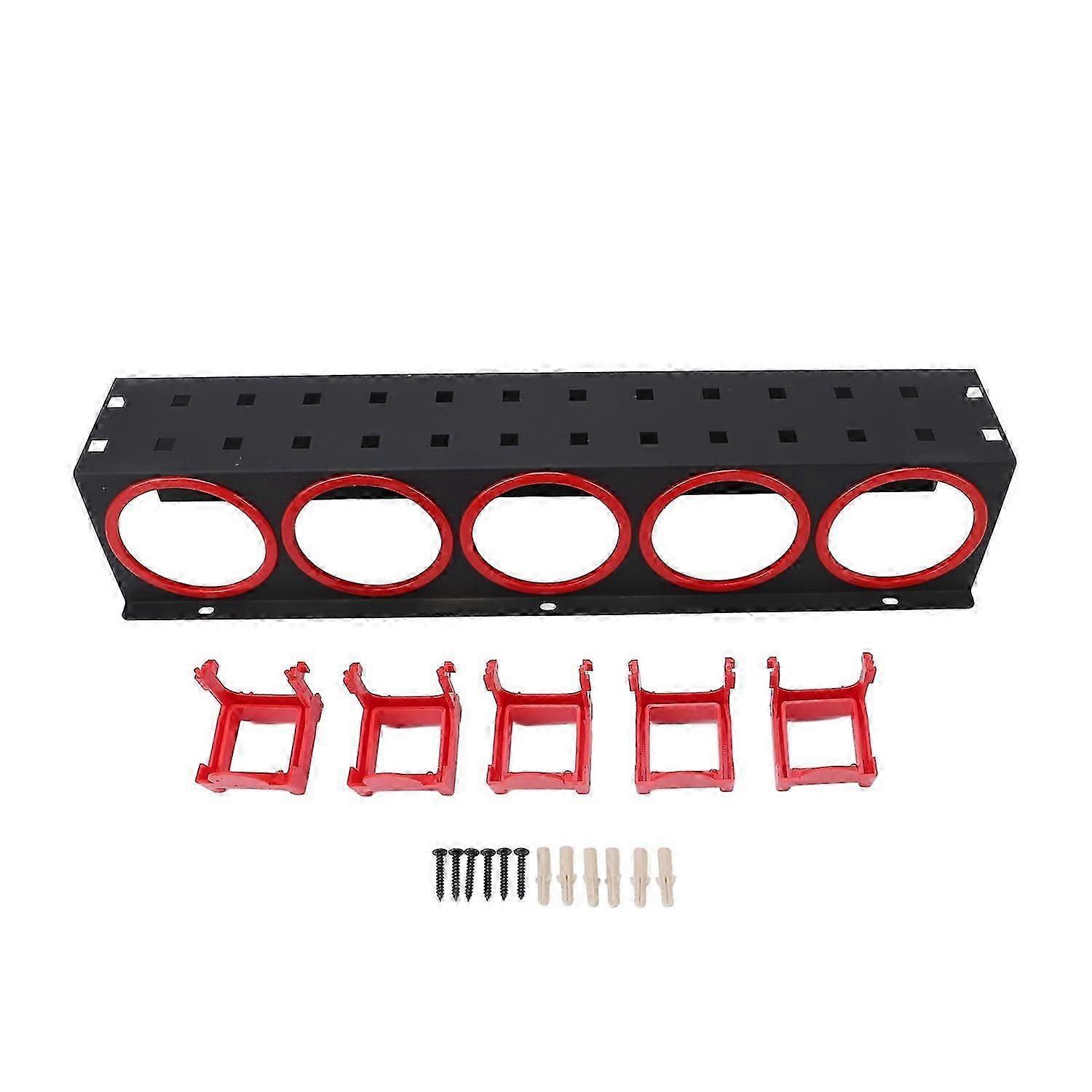Spray Bottle Storage Rack Wall Mounted Garage Bottle Organizer with 5 Plastic Hanging Hooks Cleaning