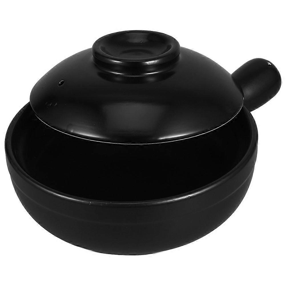 Rice Pot With Lid Donabe Rice Pot For Soup Stew Natural Pottery Cooking Pot For Gas 9.1X6.7X3.9in 1Pcs