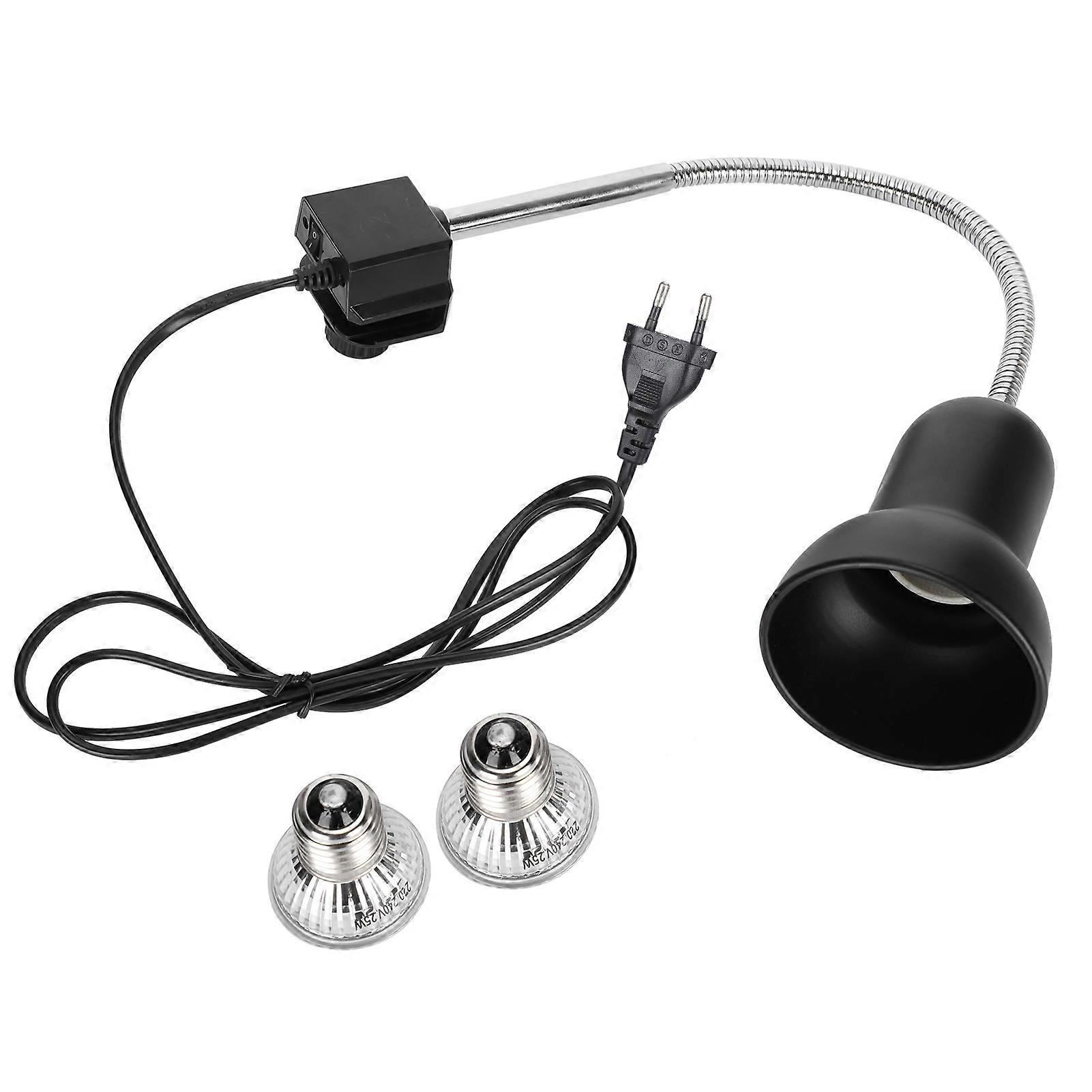 25W Reptile Heat Bulb Clamp Light Set 360 Degree Rotation Adjustable Metal Glass UVB/UVAEU Plug 220V