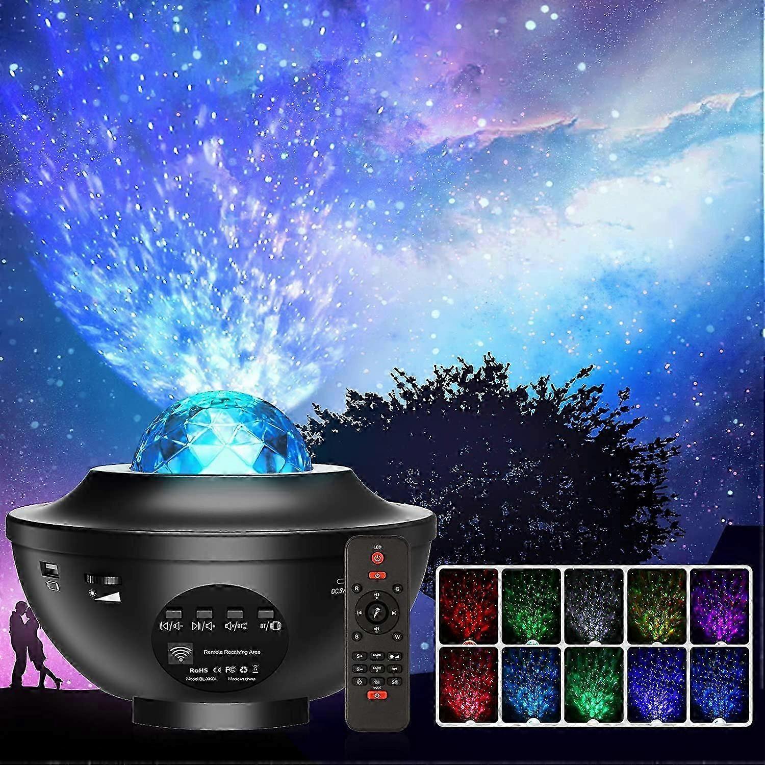 Star Sky Projektor, LED Nattlys Barn Roterbar 21 Moduser, Lampe Justerbar Lysstyrke Bluetooth / Fjernkontroll / Timer