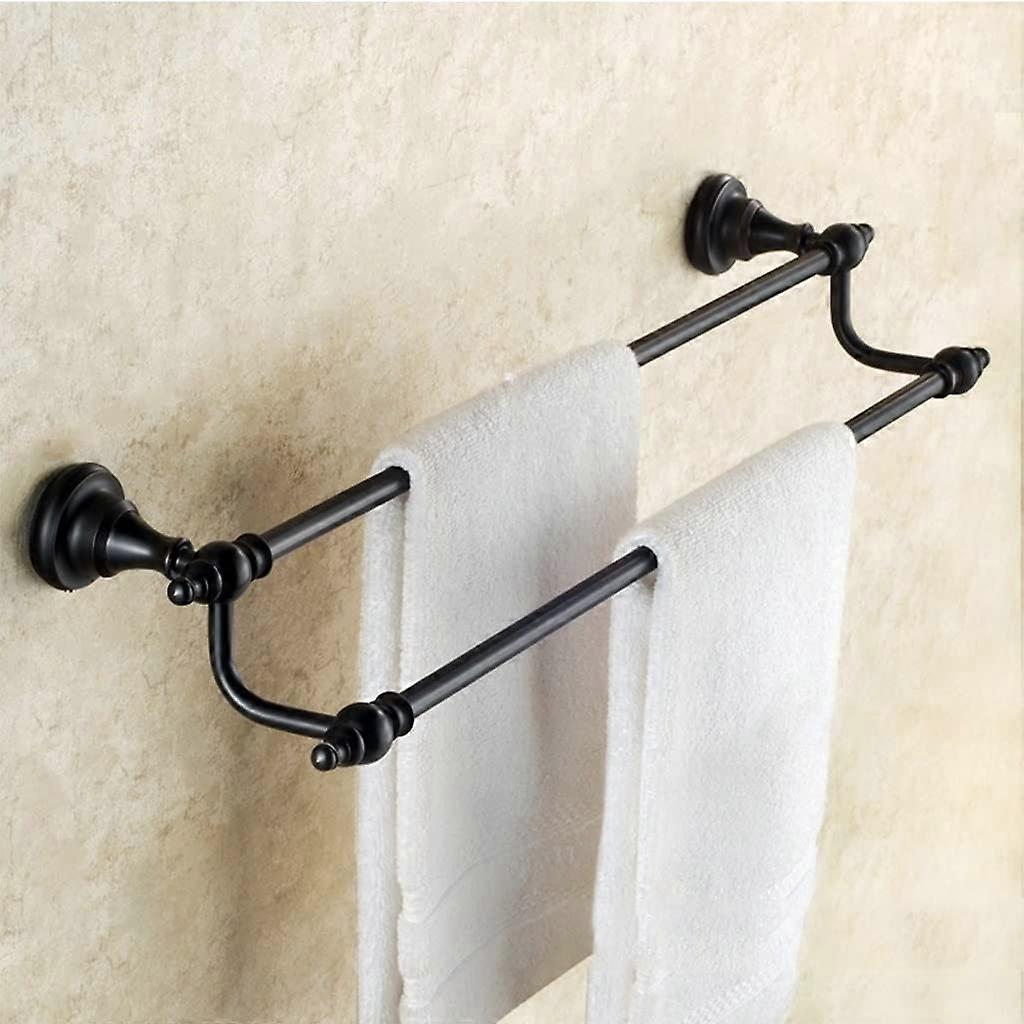 Towel Hand Towel Towel Rail American Towel Racks, Black Towel Bar, Single Bar Bathroom Towel Towel Stand/Double Rod 60 cm