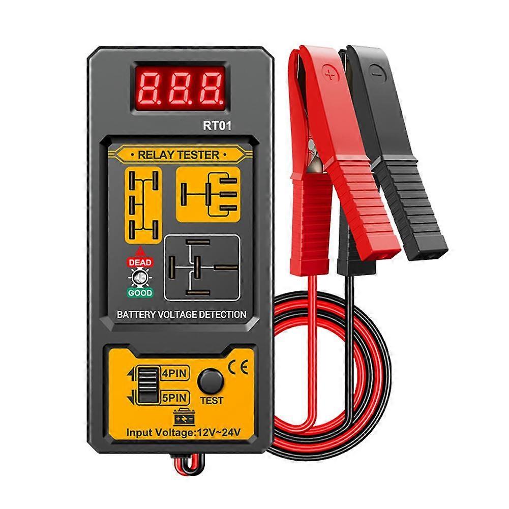 Automotive Relay Tester 12-24V 4/5 Foot Socket Analysis Diagnostic Tool 