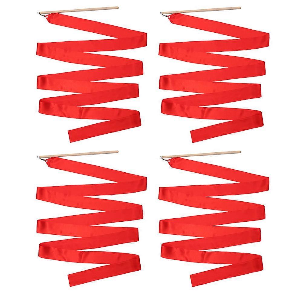 Gymnastics Ribbons for Dancing with Silk Ribbon in Red Pieces
