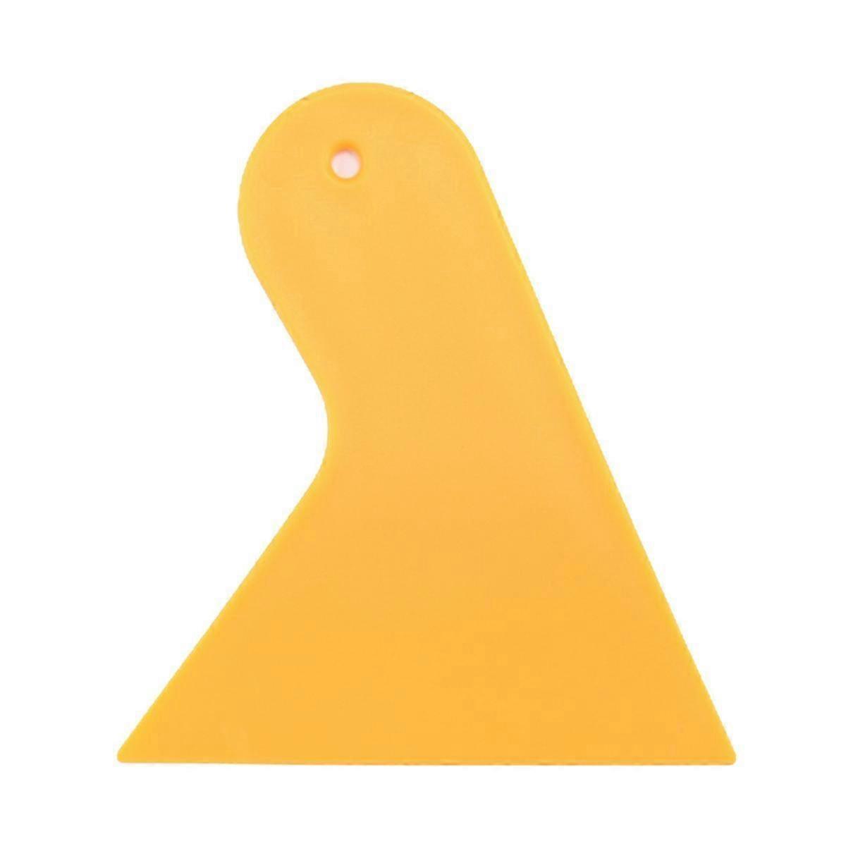 Plastic Yellow Auto Car Window Sticker Film Scraper Squeegee Cleaning Tool 10.5x9.5cm Edition 0708