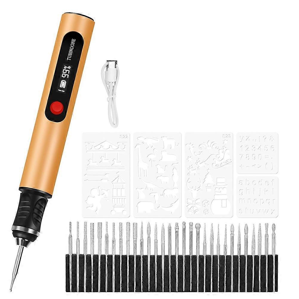 Engraving Pen,for Artists & DIYers - Engrave 50+ Surfaces - Beginner Friendly - Rechargeable - 30 Bits & Mastery Guide B