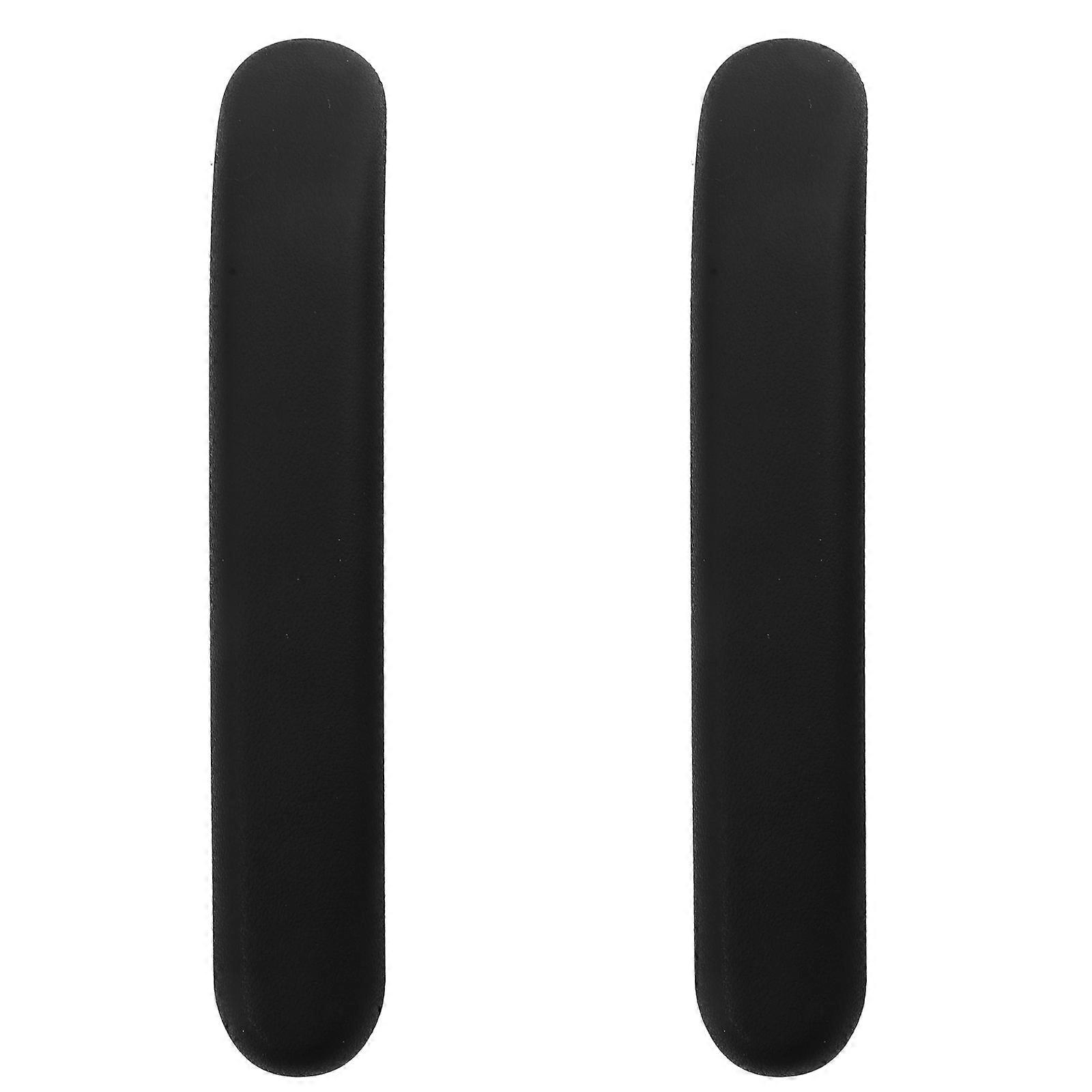 Office Chair Parts Armrest Cushion Pads Adjustable Height and Angle Black Rectangular Simple Design 2Pcs