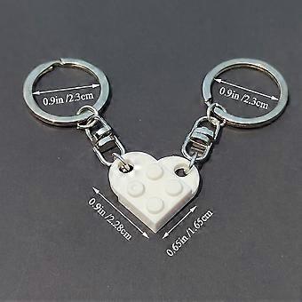 White building block keychain girlfriend keychain couple boys and girls ...