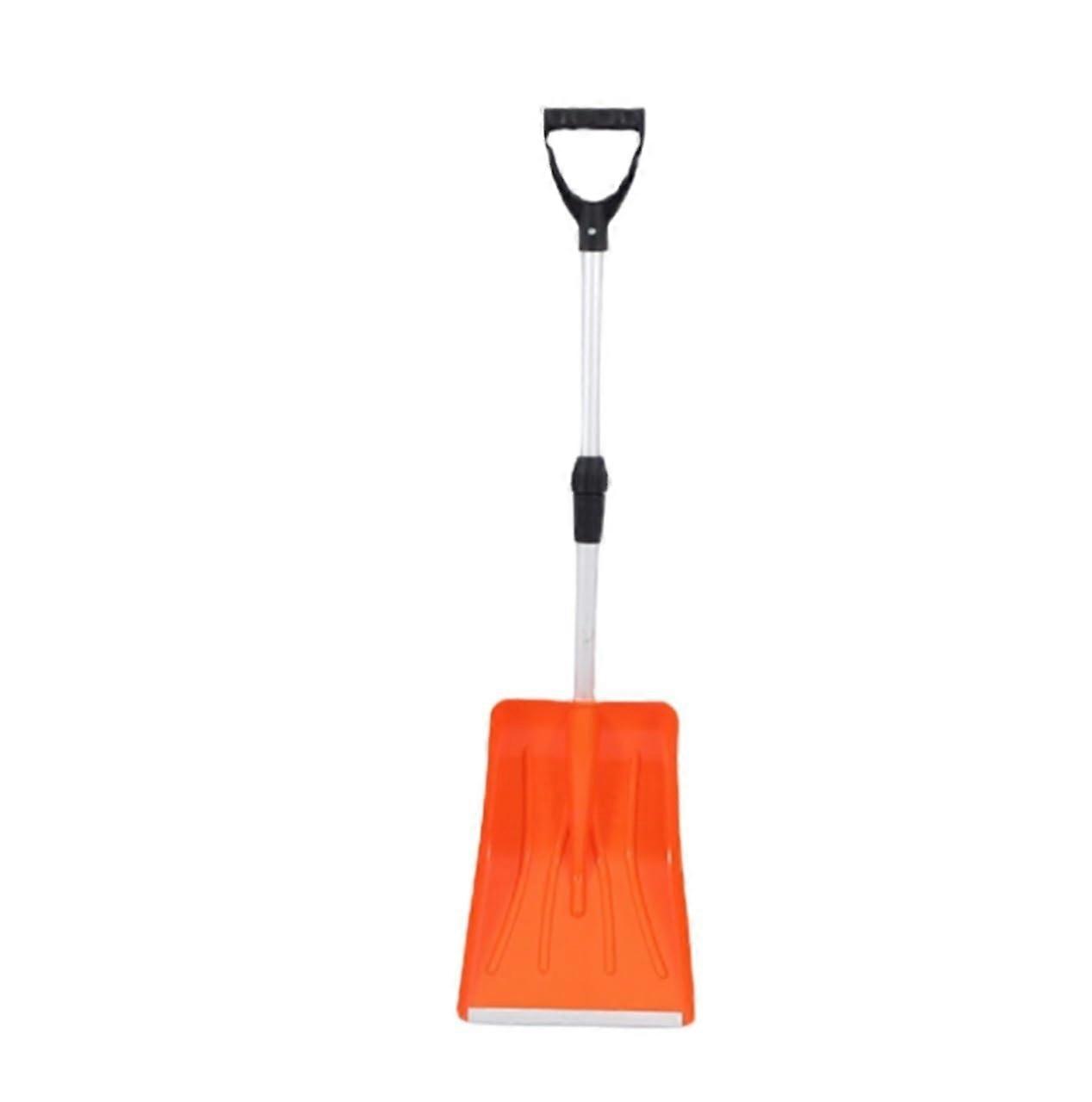 Snow Shovel with Removable D-Handle, 70-90cm for Garden, Camping, and Driveway Snow Removal, Orange Color